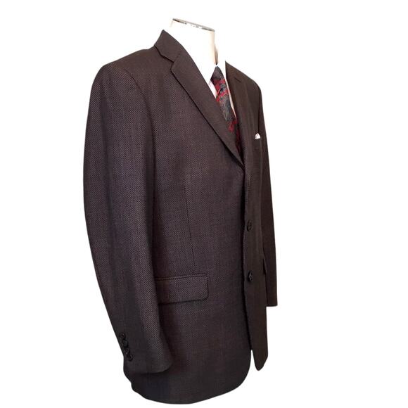 Kenneth Cole Reaction Sport Coat 42R Brown Tweed Blazer - Picture 3 of 12
